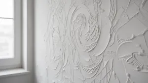 Wzory z gładzi na ścianie